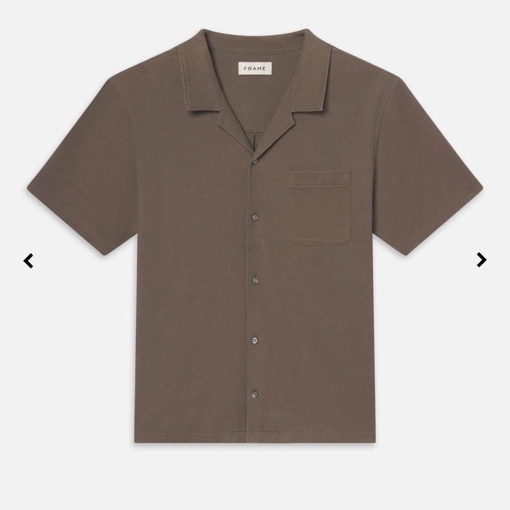 Frame Jacquard Short Sleeve Relaxed Shirt